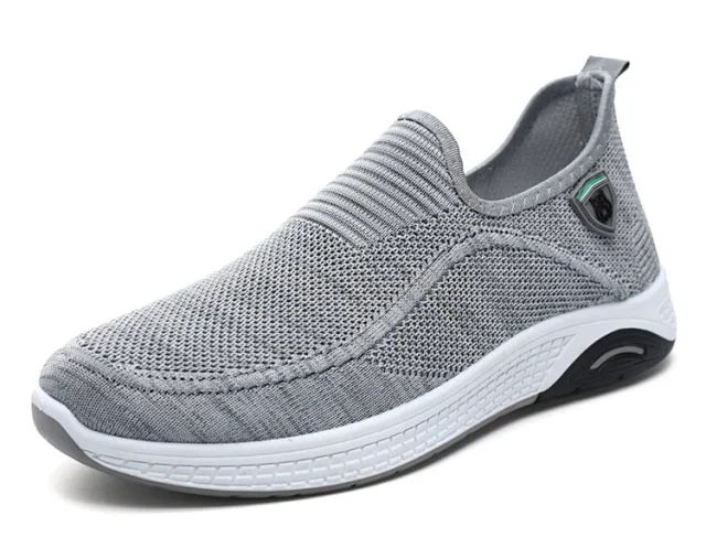 Men's Breathable Knit Canvas Low-Top Athletic Shoes Detail