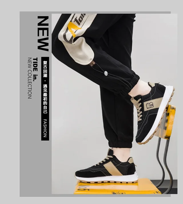 Men's Breathable Comfort Retro Colorblock Casuals Detail