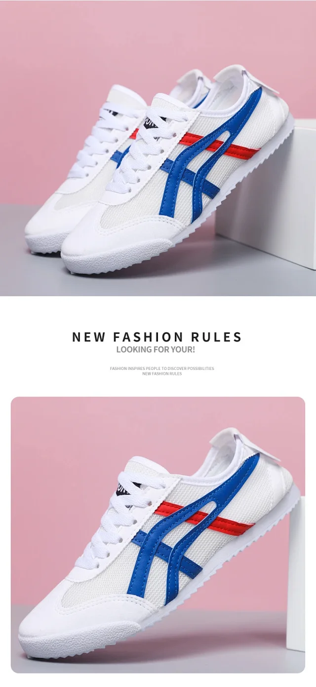 New Unisex White Mesh Sneakers Detail