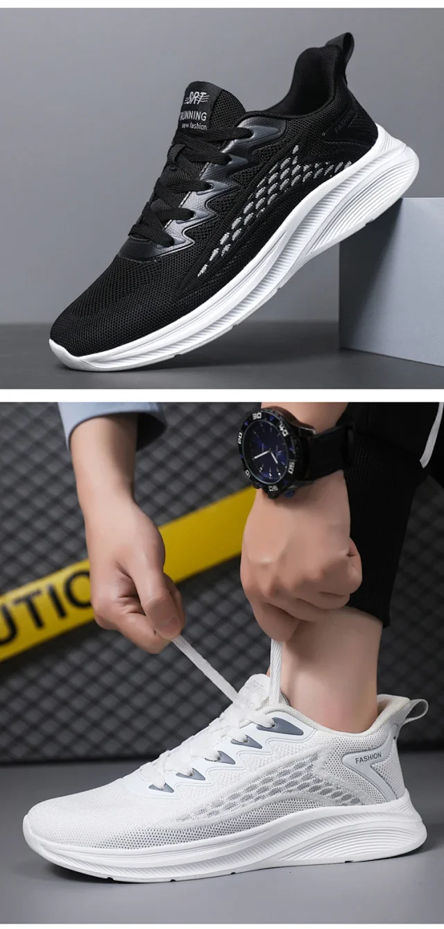Men's Flyknit Breathable Casual Sneakers Detail