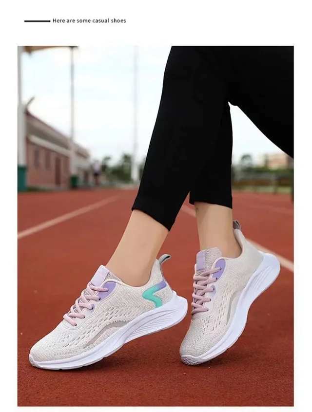 Women's Knit Mesh Low-Top Running Shoes Detail