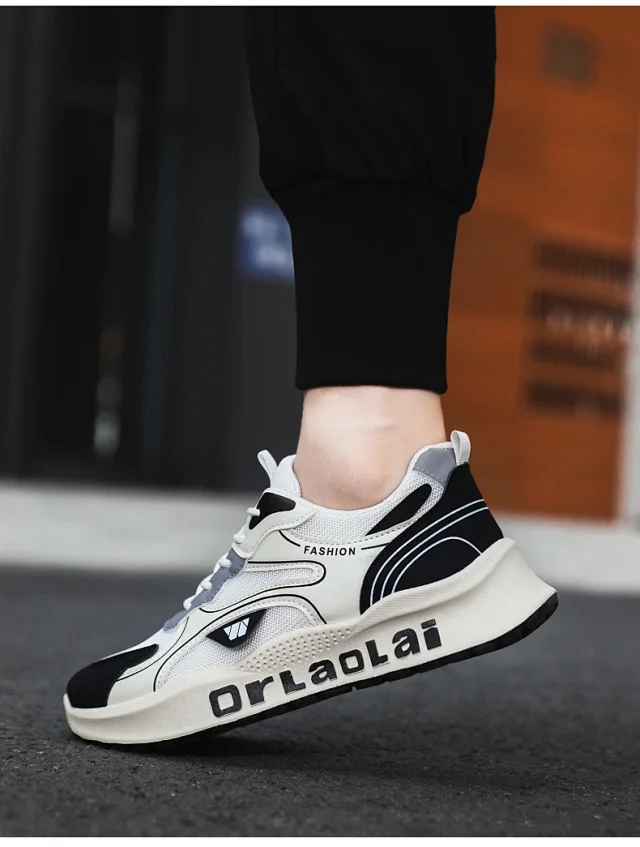 Men's 2025 Dad Sneakers Anti-Odor Mesh Detail