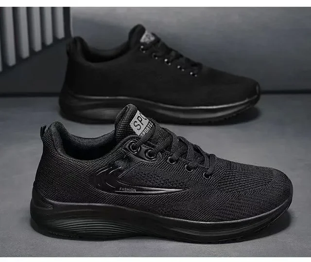 Men's Mesh Walking Sneakers with Lift Detail