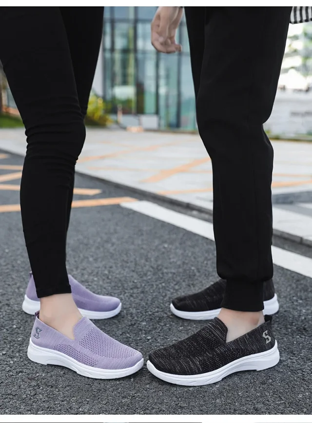 Comfy Summer Breathable Knit Cloth Shoes Detail