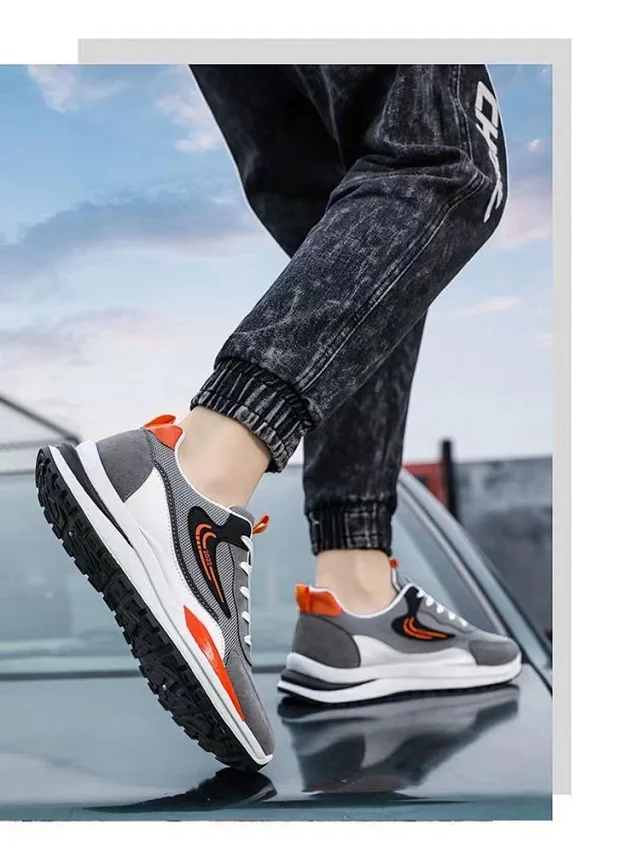 Men's Mesh Sports Sneakers - Breathable Oversize Korean Style Detail