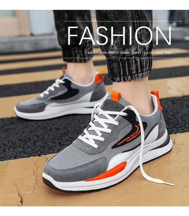 Men's Mesh Sports Sneakers - Breathable Oversize Korean Style Detail