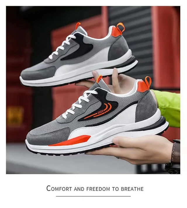 Men's Mesh Sports Sneakers - Breathable Oversize Korean Style Detail