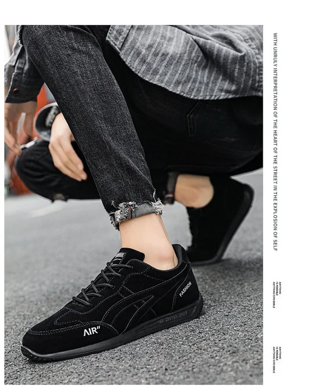 Men's Solid Lightweight Breathable Running Sneakers Detail