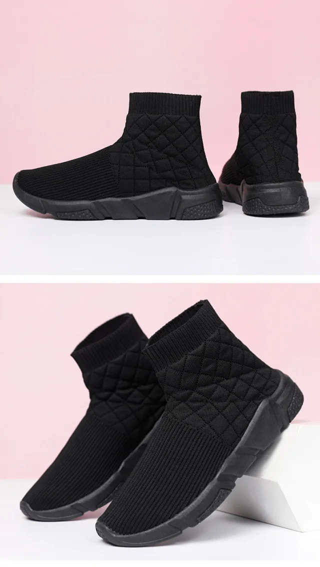 Couple Knitted Slip-on Breathable Loafers Detail