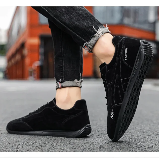 Men's Solid Lightweight Breathable Running Sneakers Detail