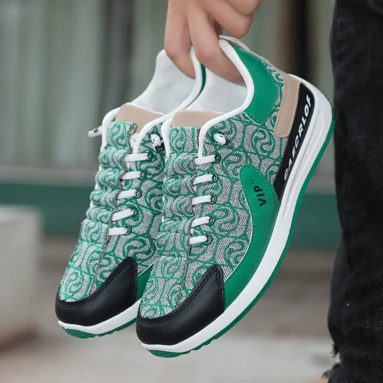 Men's Bear Canvas Viral Comfort Sole Patchwork Sneakers