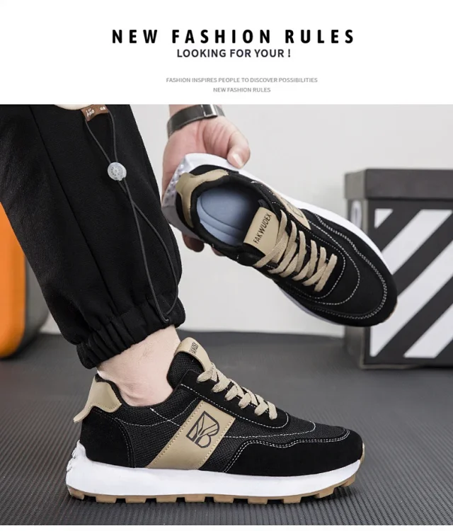Men's Breathable Comfort Retro Colorblock Casuals Detail
