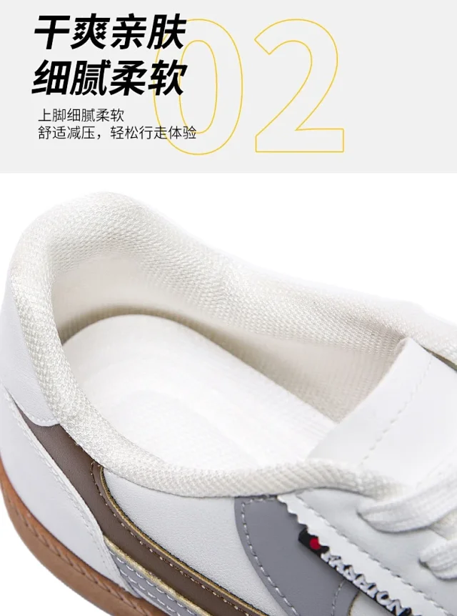 Men's 2025 Leather Sneakers White Canvas Breathable Detail