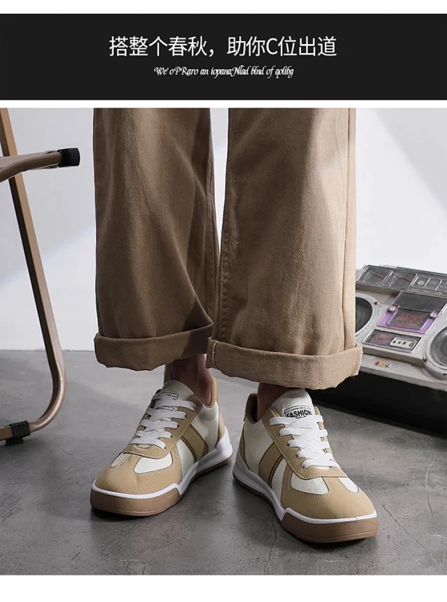 Men's Spring Casual Retro White Sneakers Detail