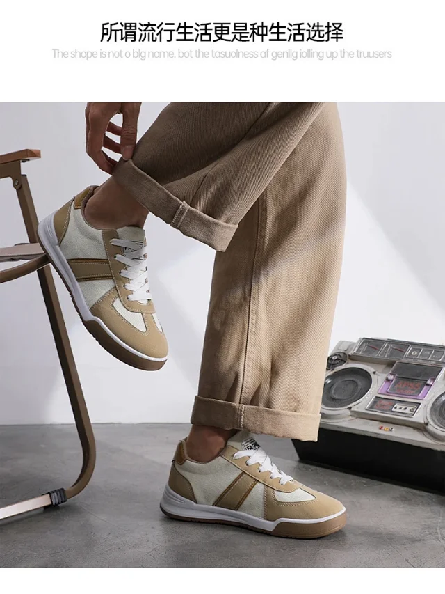 Men's Spring Casual Retro White Sneakers Detail