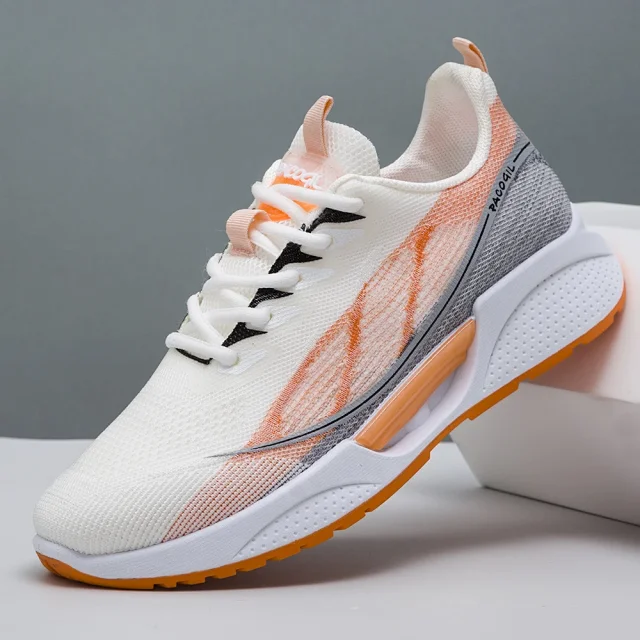 Youth Unisex Mesh Breathable Sport White Sneakers Detail