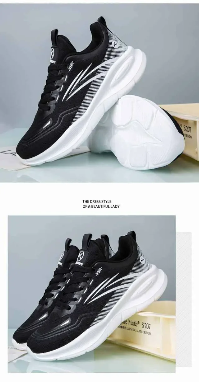 Men's Platform Mesh Casual Runners Slip-Resistant Detail