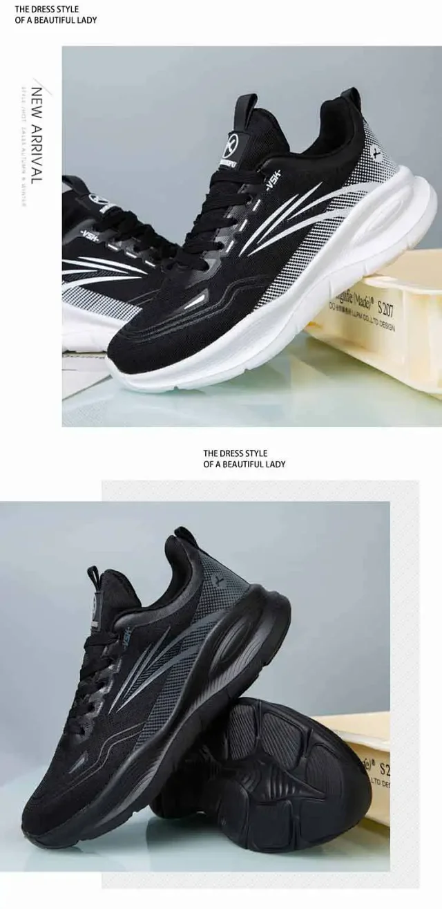 Men's Platform Mesh Casual Runners Slip-Resistant Detail