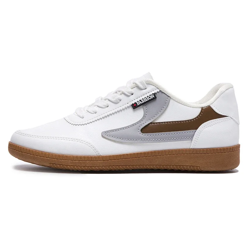 Men's 2025 Leather Sneakers White Canvas Breathable