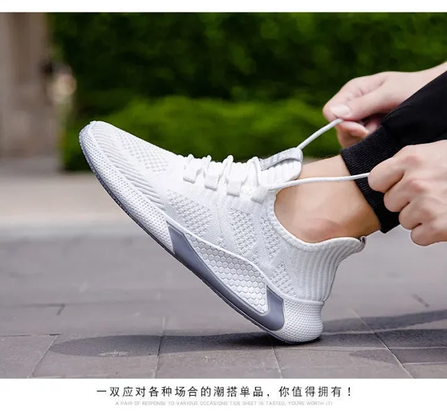New Men's Korean Yeezy Flyknit Sneakers Detail