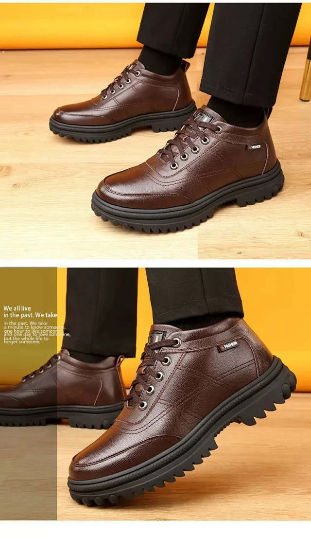 Men's Winter Thermal Plush Martins Boots Detail