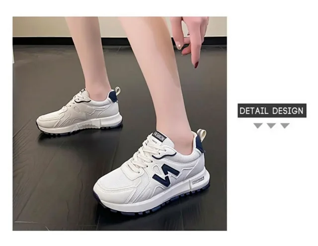 2025 Women's Lightweight Non-Slip White Athletic Sneakers Detail