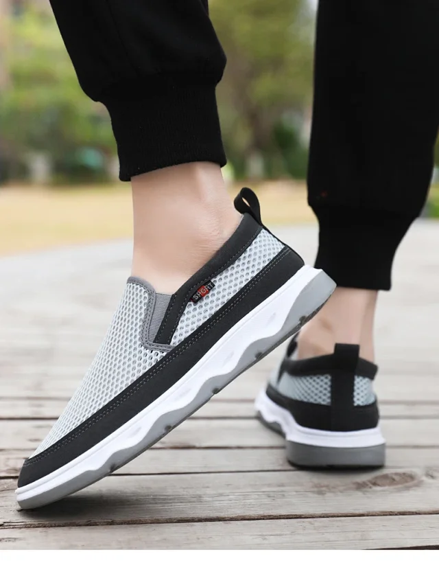 Men's Summer Slip-On Breathable Canvas Sneakers Detail