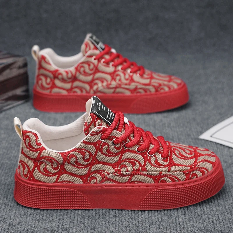 Men's Printed Flat Retro Urban Sneakers