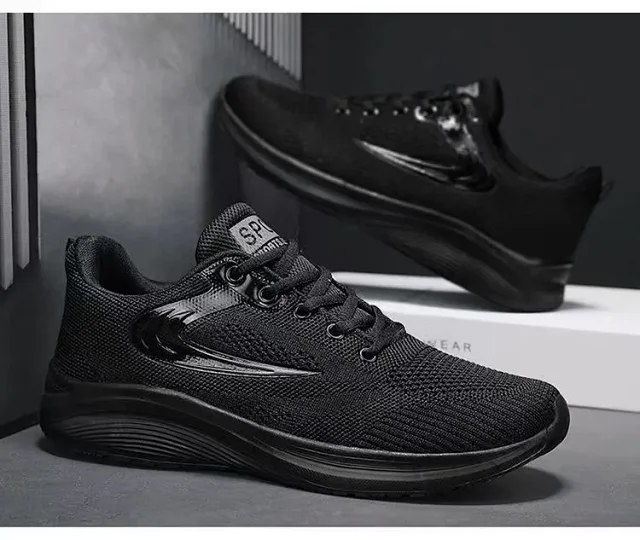 Men's Mesh Walking Sneakers with Lift Detail