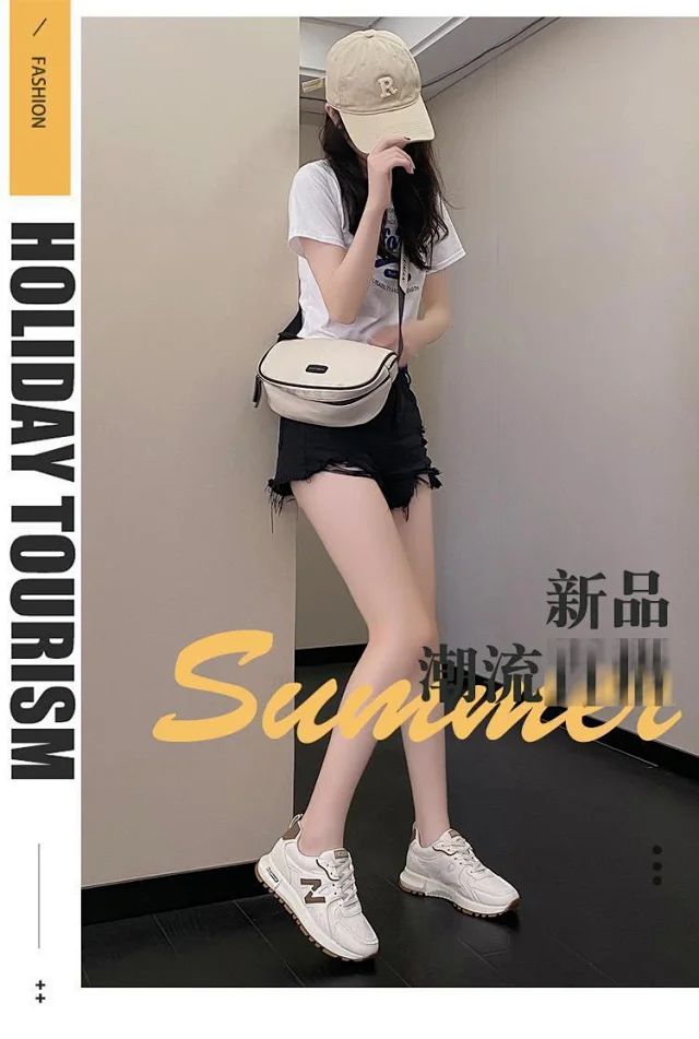2025 Women's Lightweight Non-Slip White Athletic Sneakers Detail