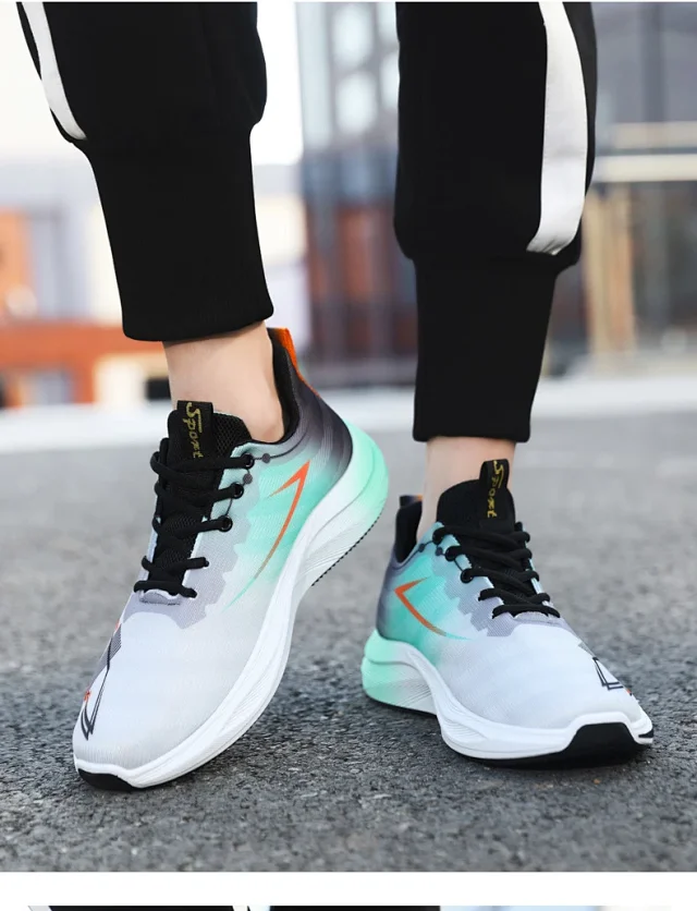 Breathable Knit Men's Cushioned Running Shoes 2025 Detail