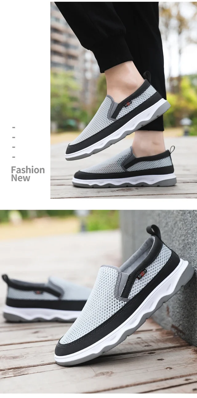 Men's Summer Mesh Slip-On Casual Shoes Detail