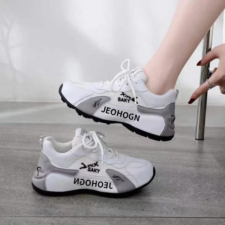 Women's Leather Color-Block Platform Sneakers