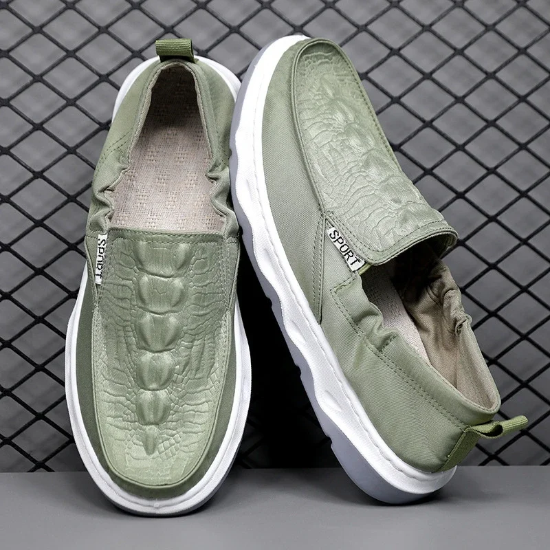 Unisex Beijing Cloth Croco Loafers Soft Sole Size-Free