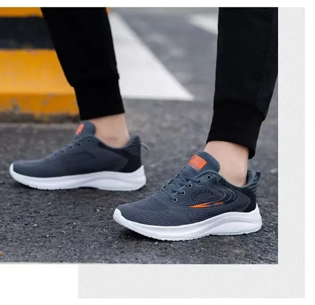 Men's Mesh Walking Sneakers with Lift Detail