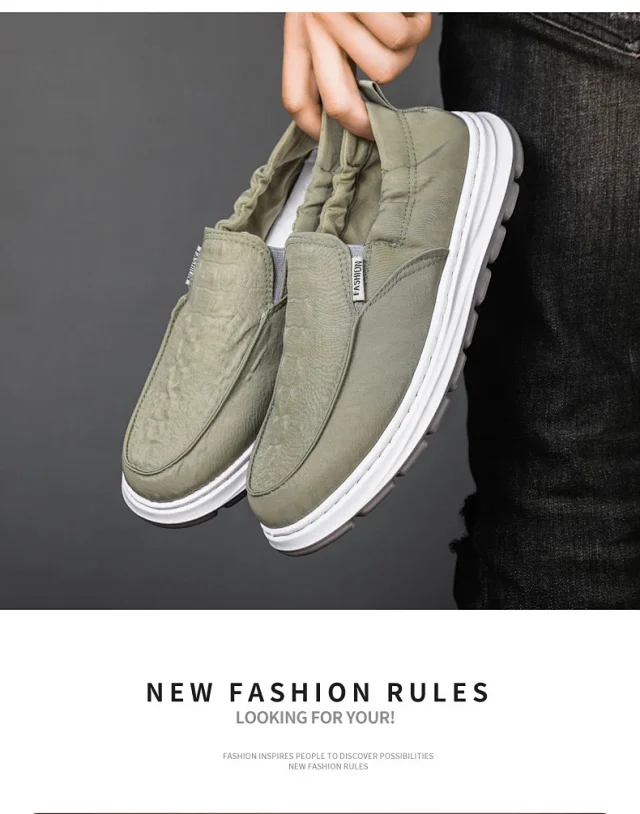 Old Beijing Men's Slip-on Canvas Shoes Detail