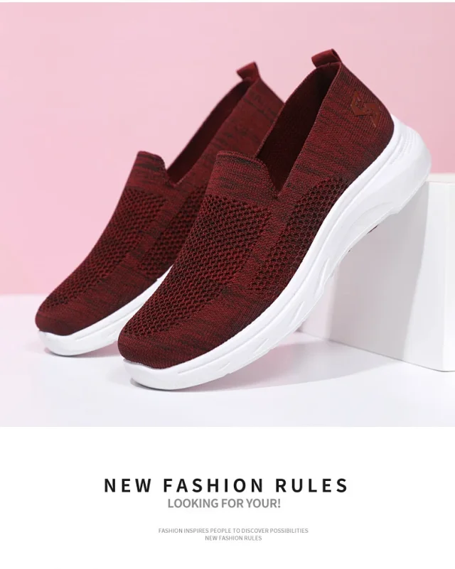 Comfy Summer Breathable Knit Cloth Shoes Detail