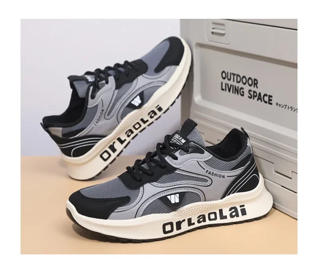 Men's 2025 Dad Sneakers Anti-Odor Mesh Detail