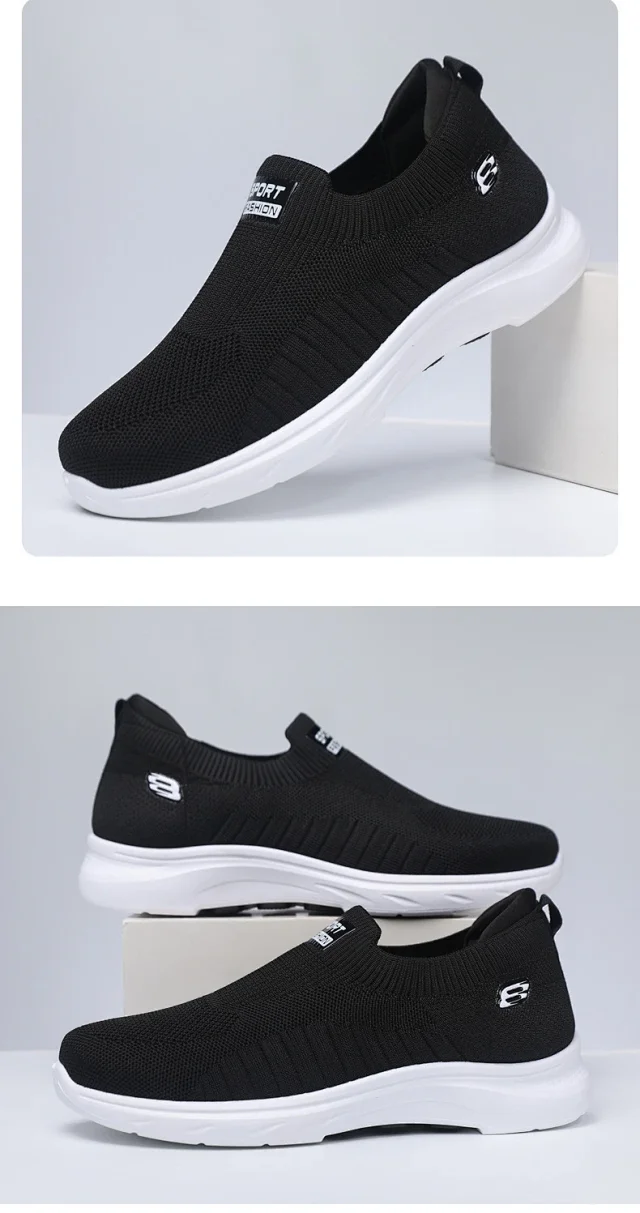 Summer New Men's Flyknit Slip-On Casual Shoes Detail
