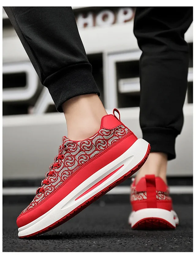 Men's Canvas Slip-On Sneakers Thick Sole Detail