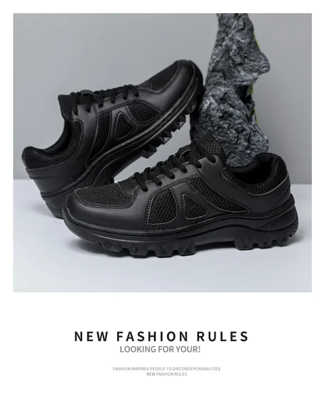 Men's Breathable Hiking Shoes Waterproof Chunky Sole Detail