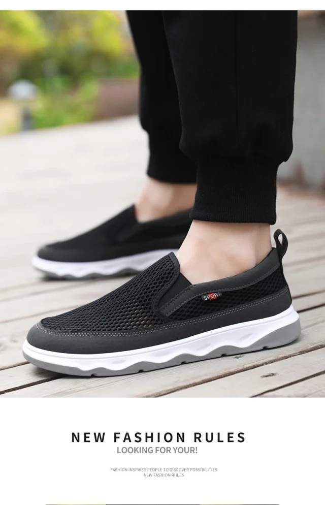 Men's Summer Slip-On Breathable Canvas Sneakers Detail