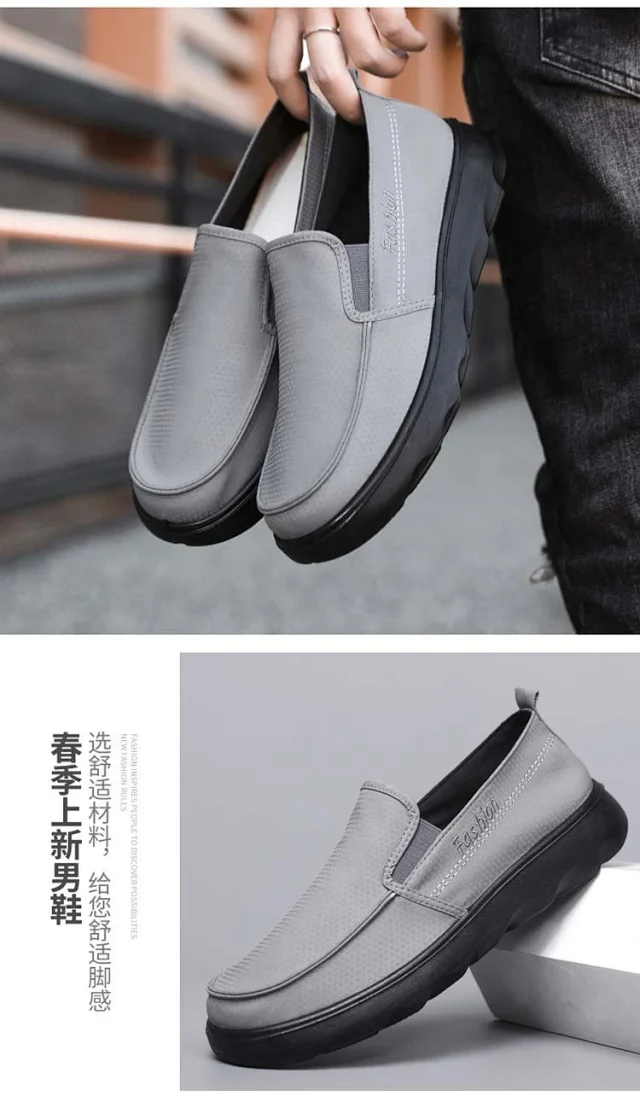 Beijing Cloth Driving Loafers, Breathable Summer Shoes for Men Detail