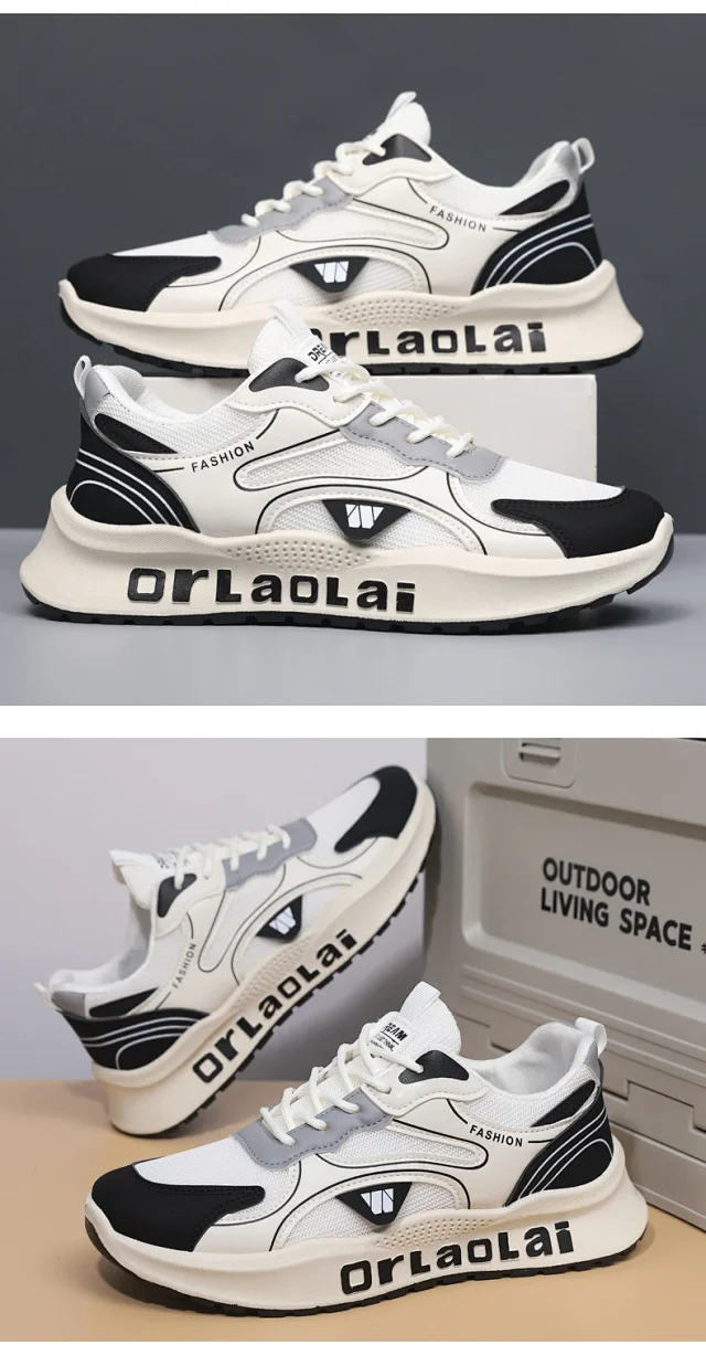 Men's 2025 Dad Sneakers Anti-Odor Mesh Detail