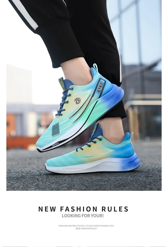 Breathable Knit Men's Cushioned Running Shoes 2025 Detail