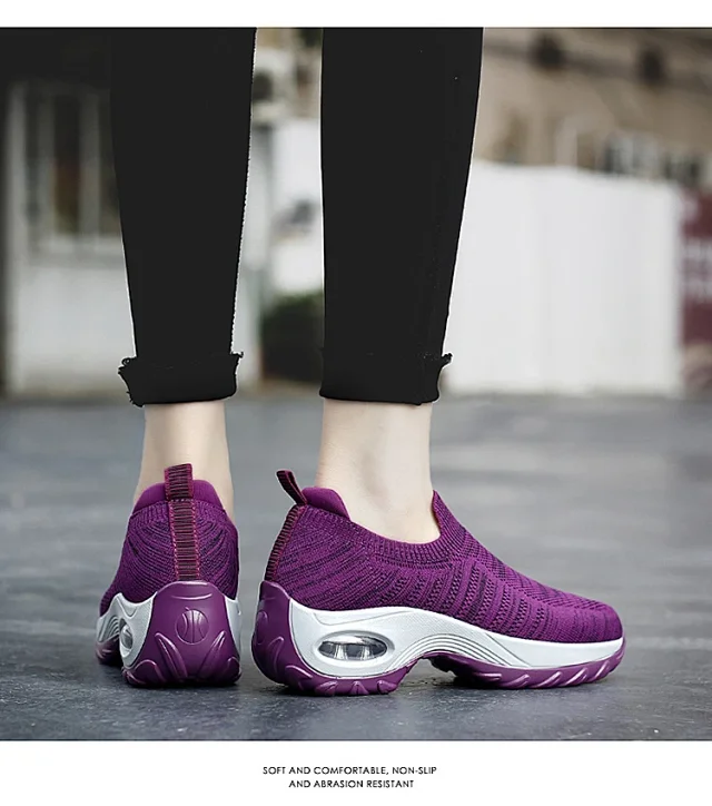 Women's Breathable Mesh Walking Slip-On Air Cushion Plus Size Detail