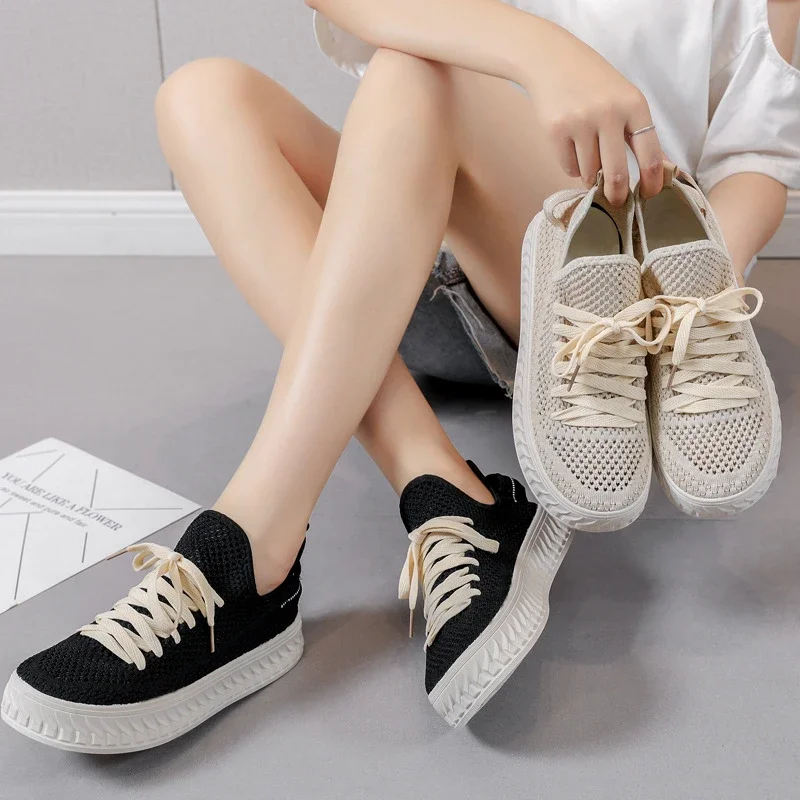 Women's Platform White Sneakers 2025 Mesh Athletic +2cm Y2K
