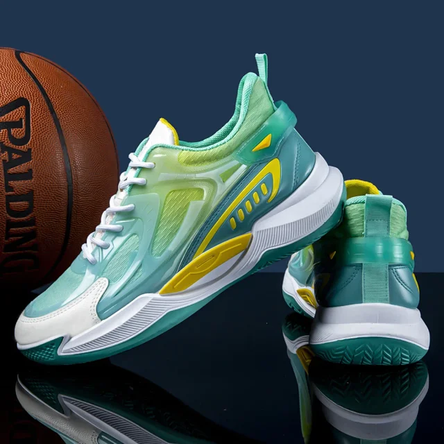 ForeignTrade Men's Knit Basketball Shoes Low-Cut Detail