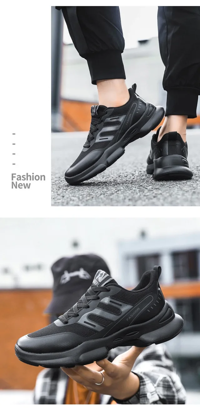 New Men's Thick-Soled Breathable Running Sneakers Detail