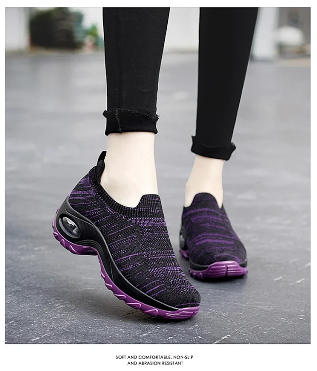 Women's Breathable Mesh Walking Slip-On Air Cushion Plus Size Detail